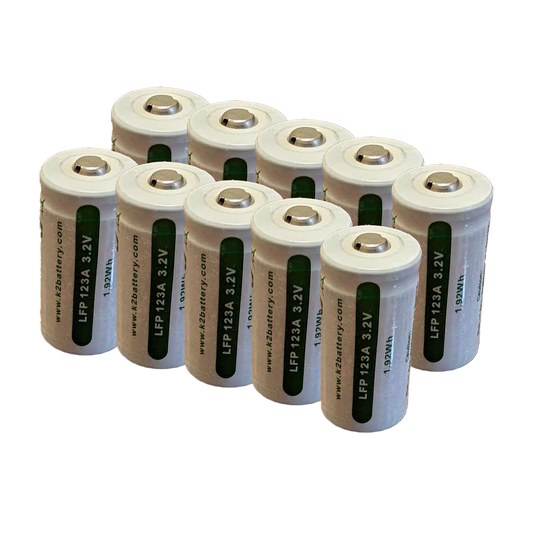 JY Power 10-PACK K2 CR123A 3.2V RECHARGEABLE Battery